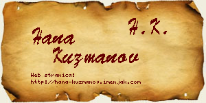 Hana Kuzmanov vizit kartica